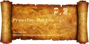 Preszler Martin névjegykártya